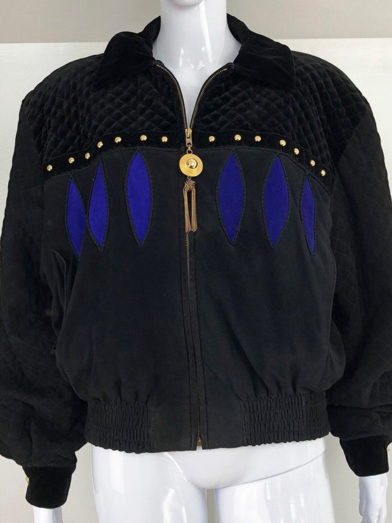 Louis Feraud Quilted Ultra Suede 