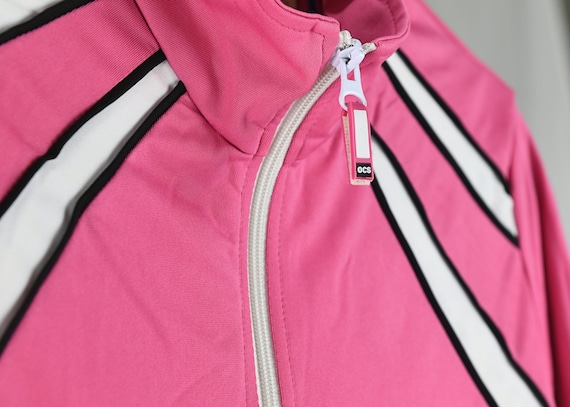 Hot Pink 1990s Oleg Cassini Sport Track Jogging J… - image 1