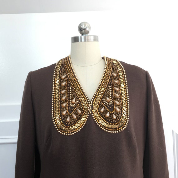 1960s Beaded Knit Cocktail Dress - Mr. Blackwell Couture Plus Size