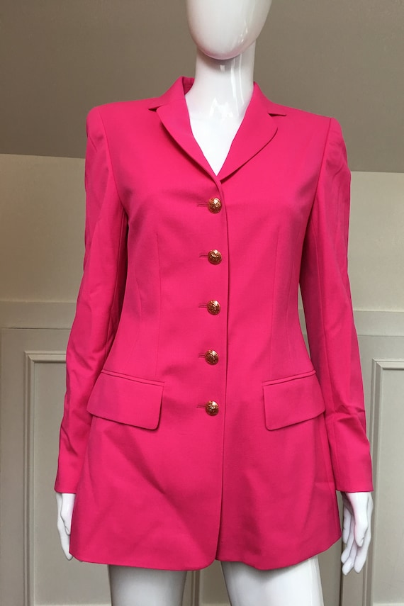 1990s Escada Hot Pink Fuchsia 1990s Stretch Wool B