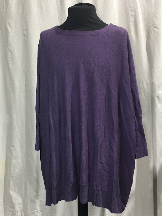 Purple / Plum Wrap or Layered Sweater Cape Tunic Plus Size 3X 4X