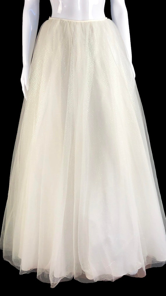 Mon Cheri Bridal Wedding Fairytale White Sparkly Tulle Poufy Prom Evening Full Length Skirt
