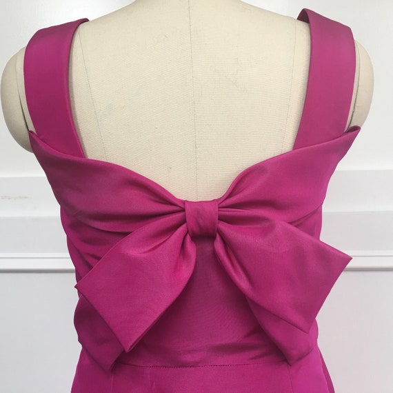 Oscar de la Renta Hot Pink Magenta Barbie Core Wiggle Cocktail Party Bridesmaid Wedding Dress Size Medium