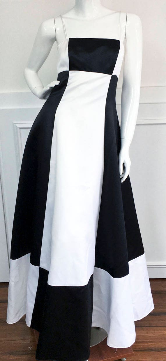 betsy and adam empire waist satin gown