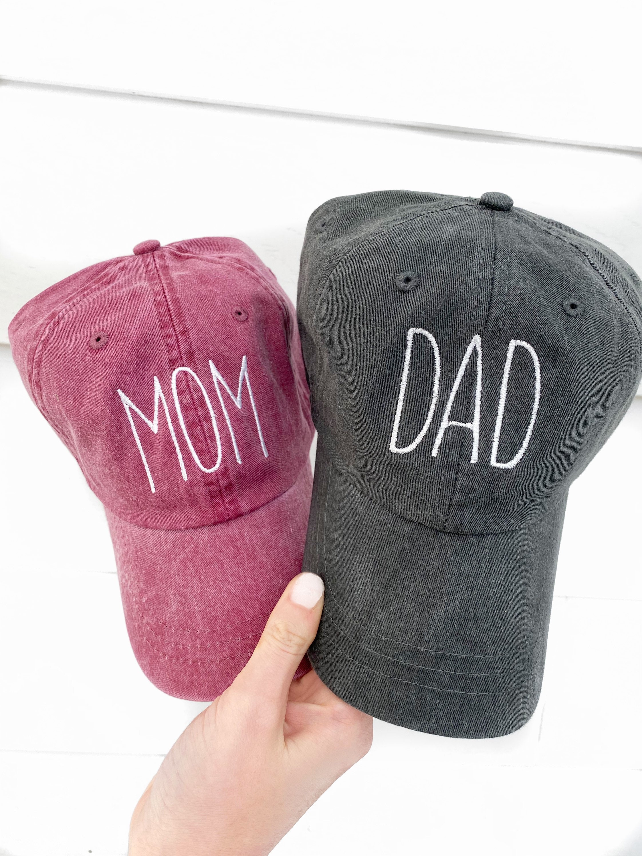 Dad and Mom hat Set Set of two Family Hats Pregnancy Etsy