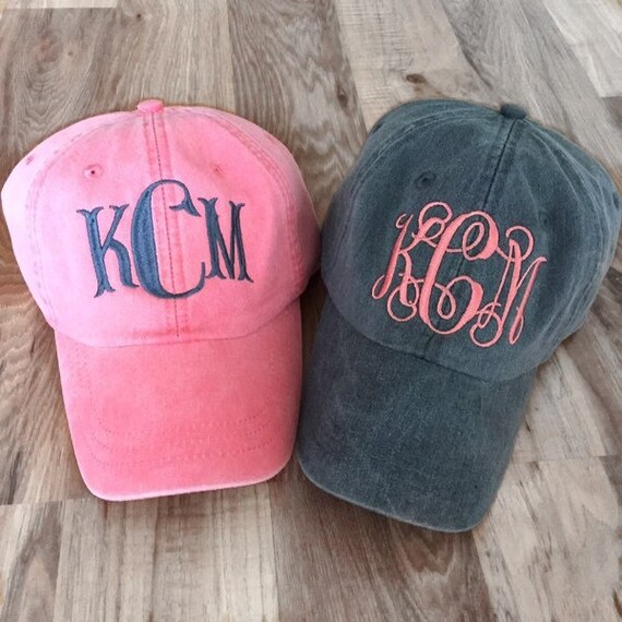 monogrammed baseball cap