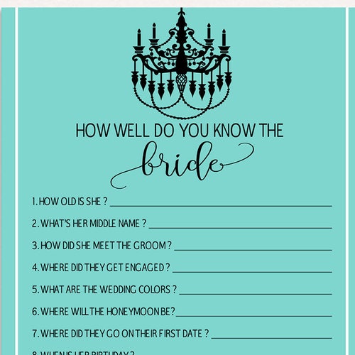 How Well Do You Know the Bride Bridal Shower Game Breakfast | Etsy