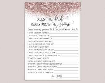 How Well Does The Bride Know The Groom Bride Groom Game Etsy