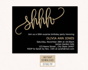 surprise invitation etsy
