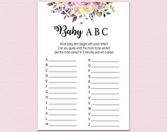 BABY ABC GAME baby items game alphabet game Baby Shower | Etsy BABY ABC GAME baby items game alphabet game Baby Shower | Etsy