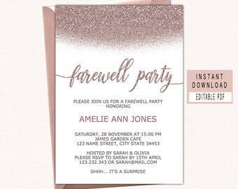 farewell invitation etsy