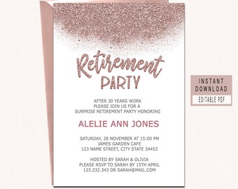 retirement invites etsy