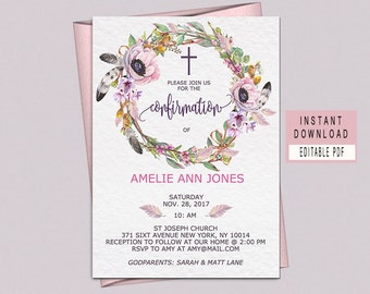 confirmation invite etsy
