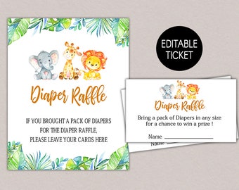 diaper raffle ticket etsy