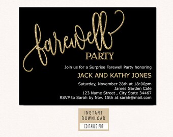 farewell invitation etsy
