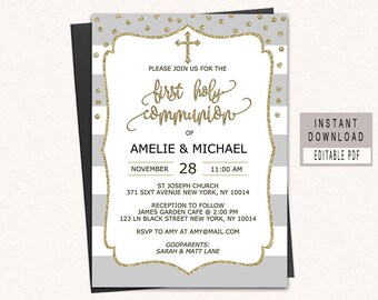 boy communion invite etsy