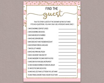 Find The Guest Game Bridal Shower Find The Guest Game Baby Etsy