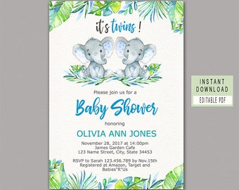 twin baby shower invitation etsy