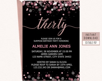 30th birthday invite etsy