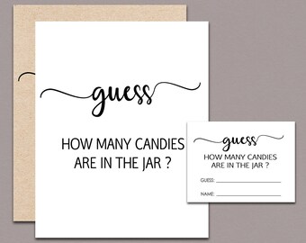 Candy Guessing Game Etsy