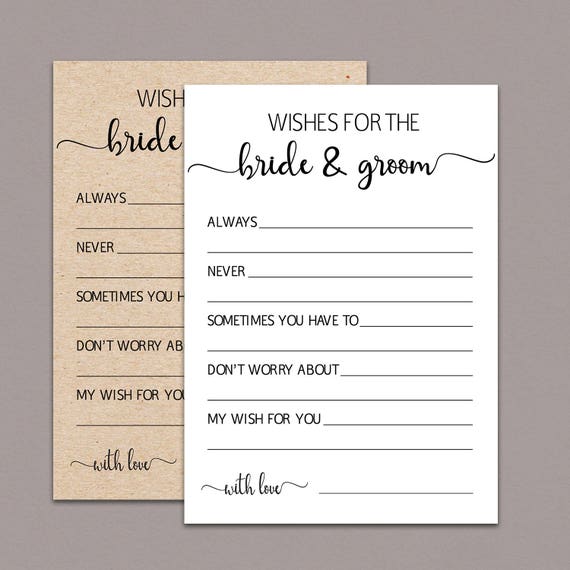 Wishes For The Bride And Groom Advice For The Bride And Etsy