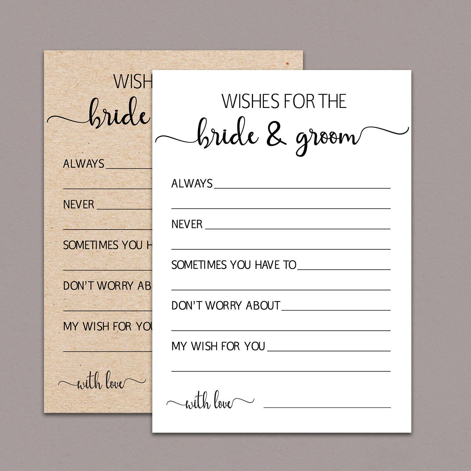  Wishes for the Bride and Groom . Advice for the Bride and Etsy