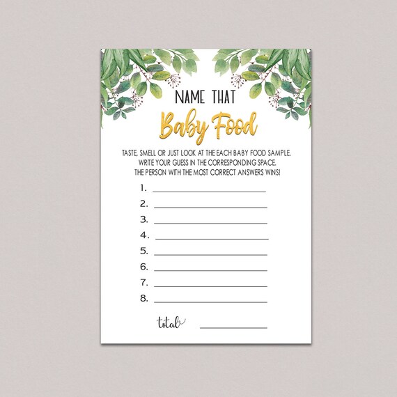 Name That Baby Food Game baby food game baby food shower Etsy