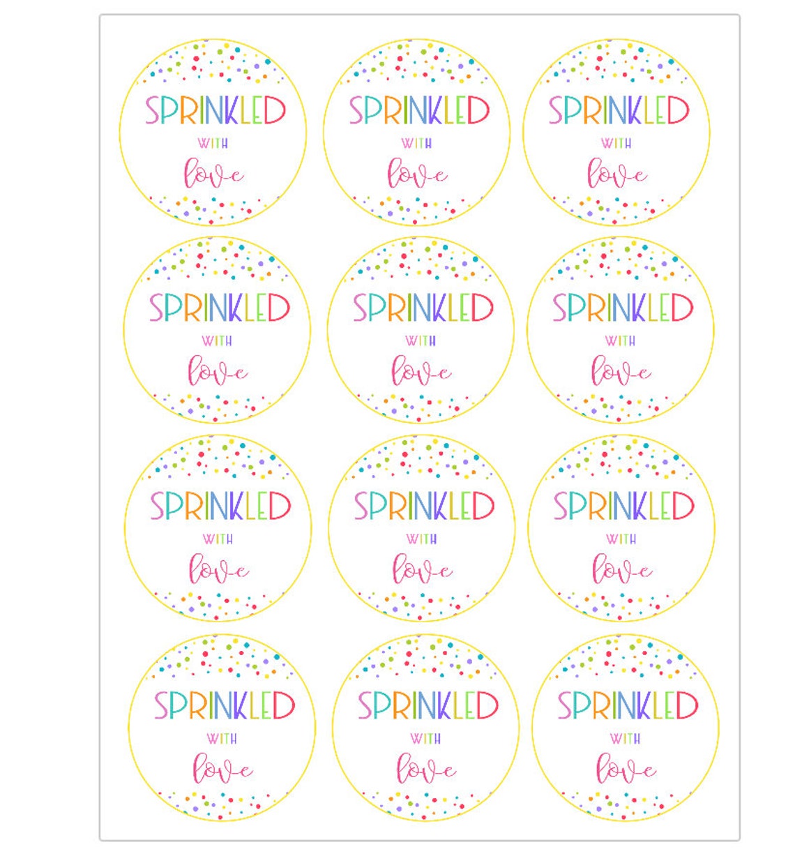 Baby sprinkle favor tags Sprinkled with love tags printable | Etsy