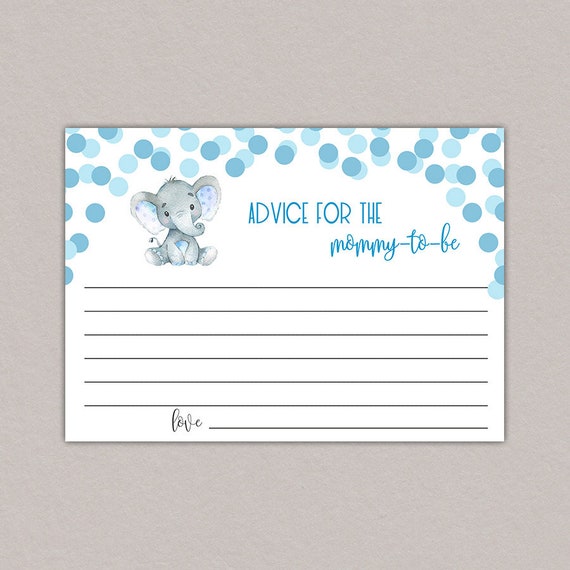 Mommy Advice Cards Elephant Advice For Mom To Be Cards Etsy