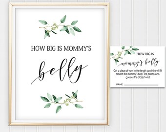 guess mommy's tummy size free printable
