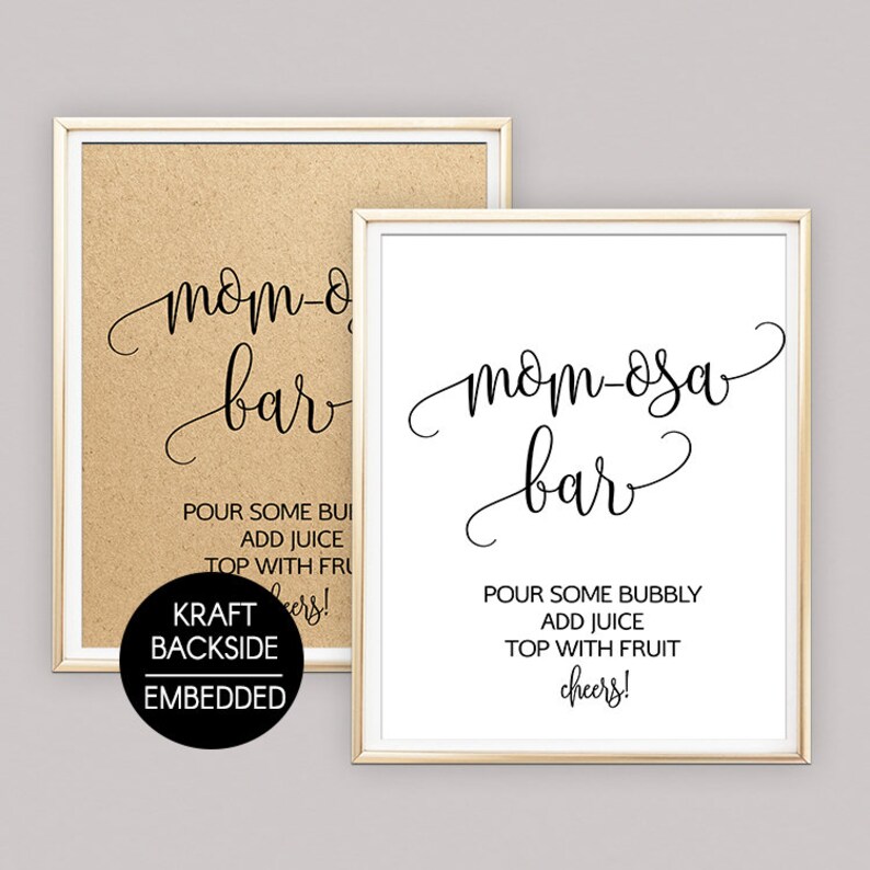 Momosa Bar Sign Printable Momosa Bar Sign Baby Shower | Etsy