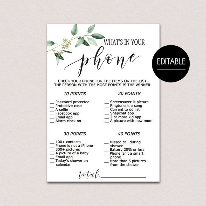 Whats In Your Phone Baby Shower Game Whats In Your Phone Etsy Whats In Your Phone Baby Shower Game Whats In Your Phone Etsy