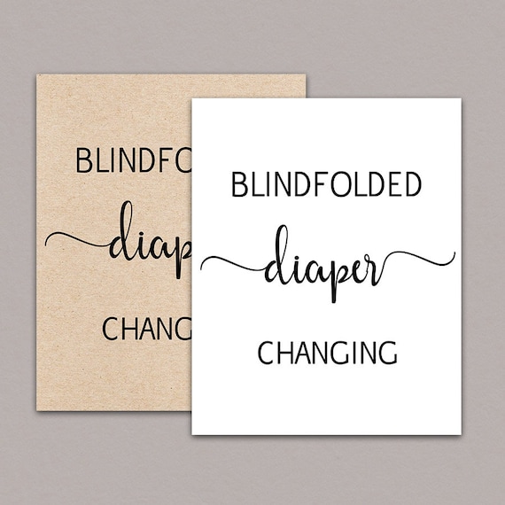 Blindfolded Diaper Changing Game Baby Shower Diaper Change Etsy