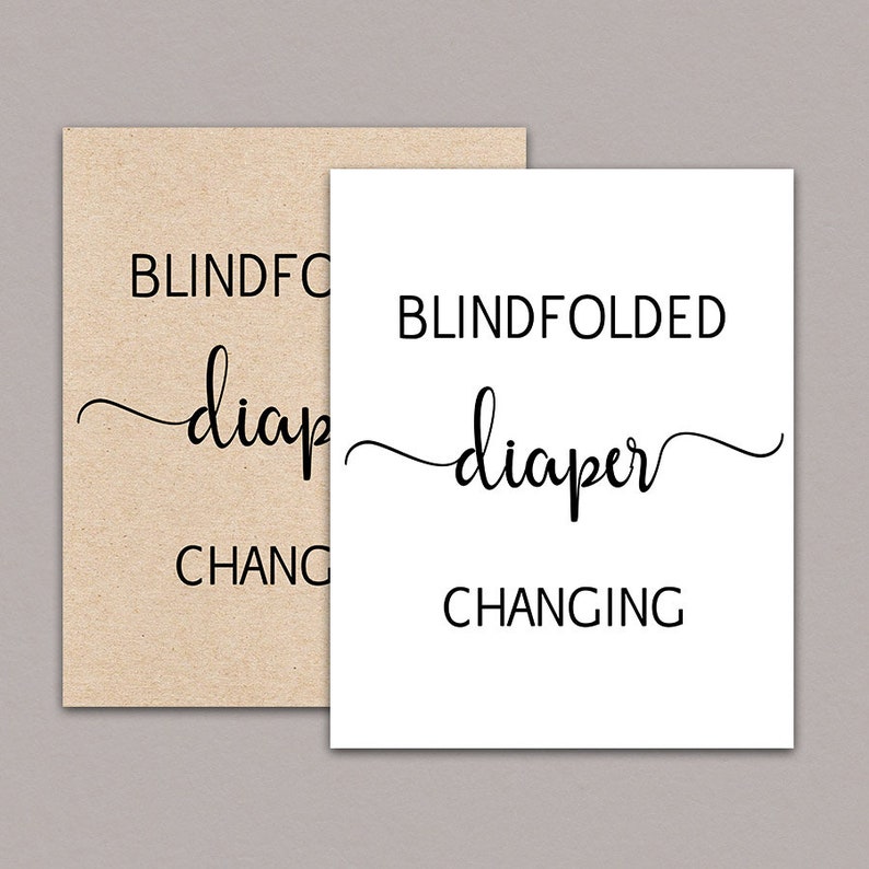 Blindfolded Diaper Changing Game Baby Shower Diaper Change Etsy