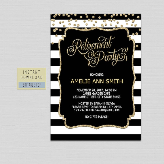 retirement invitation instant download retirement invitation etsy retirement photo invitations