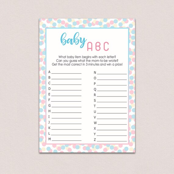 a to z baby items