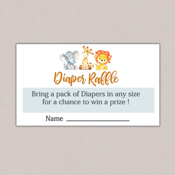 diaper raffle cards