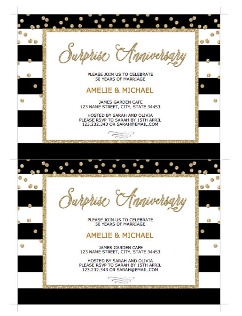 Surprise anniversary party invitations surprise anniversary Etsy