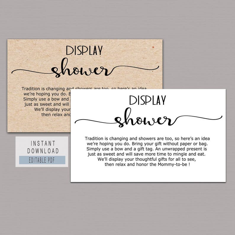 Display Shower Card Display Shower Insert Display Shower Etsy