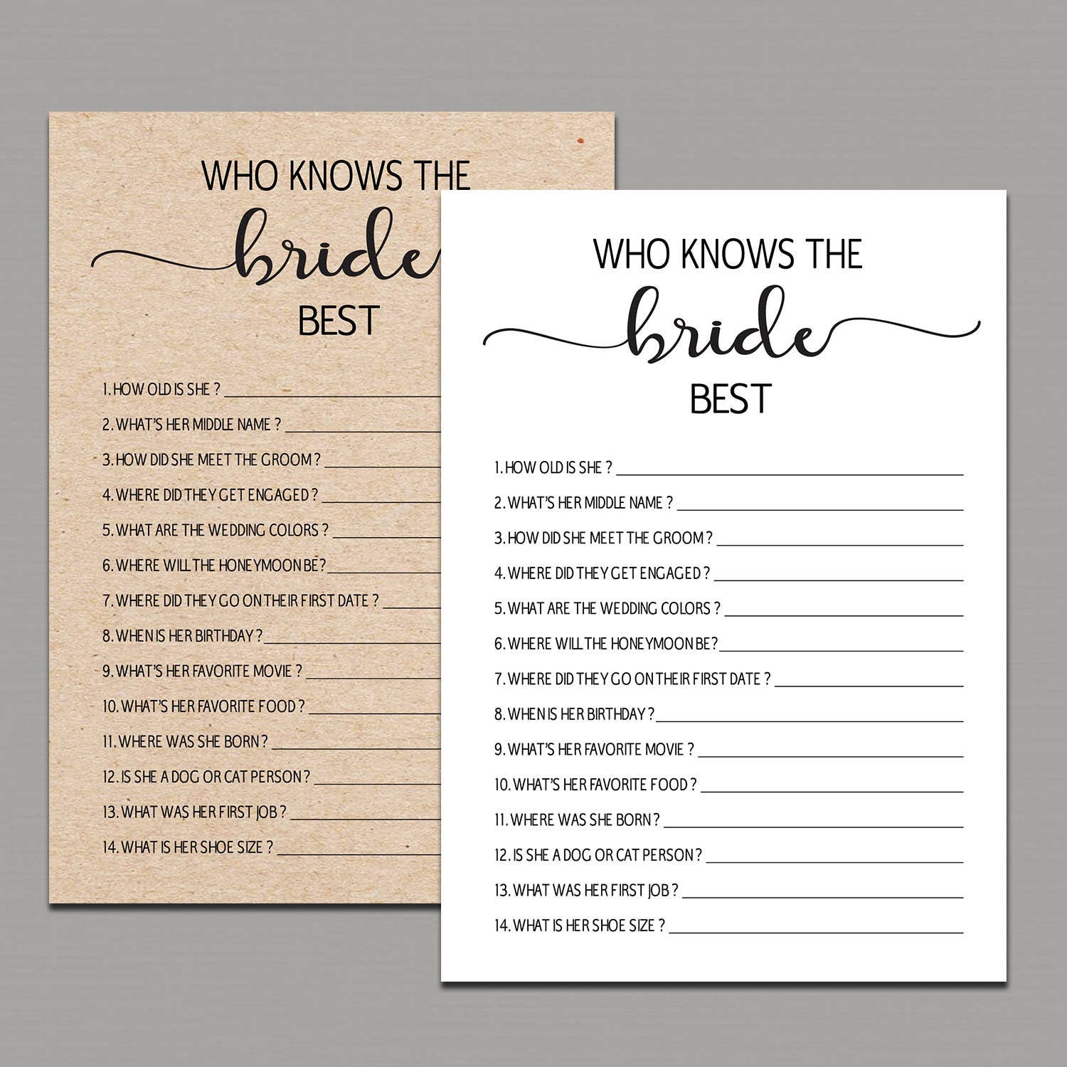 WHO KNOWS the BRIDE best How Well Do You Know the Bride