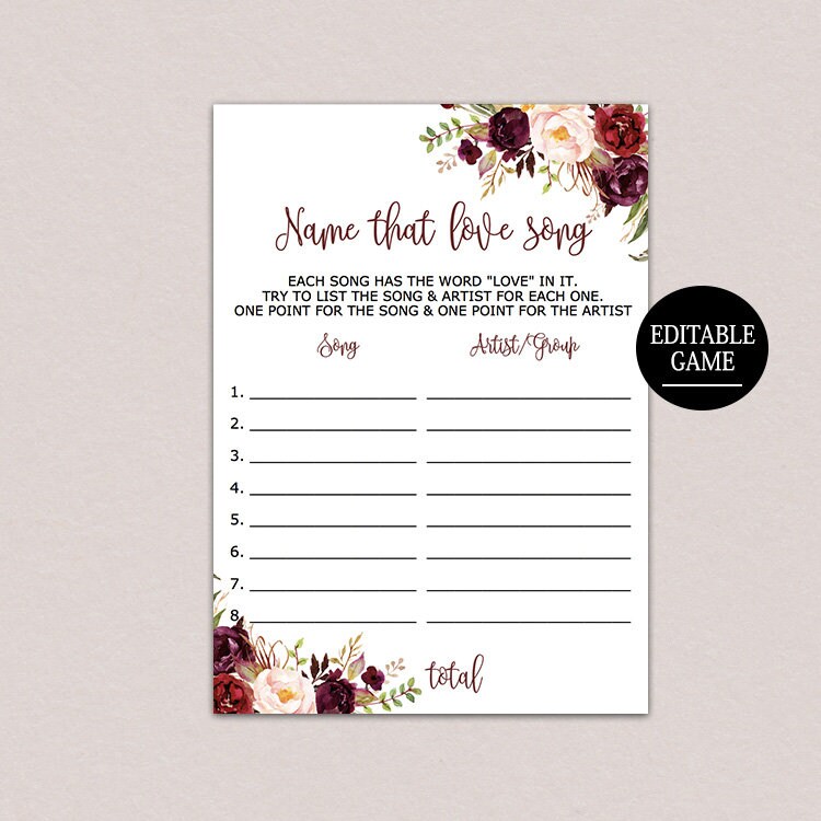 Name matching game love