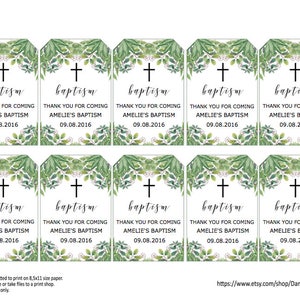 BAPTISM FAVOR TAGS Printable Baptism Tags for Favors Boy | Etsy
