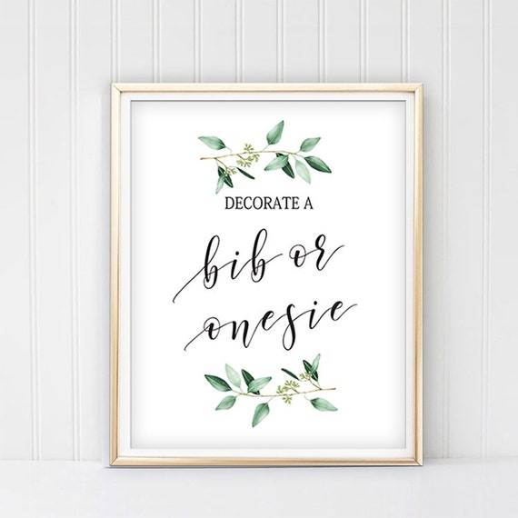 Decorate A Onesie Sign Onesie Decorating Sign Decorate A Bib Etsy