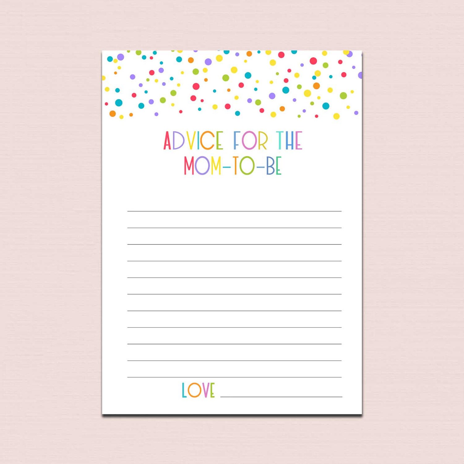Advice for mommy to be printable advice for mom cards baby | Etsy
