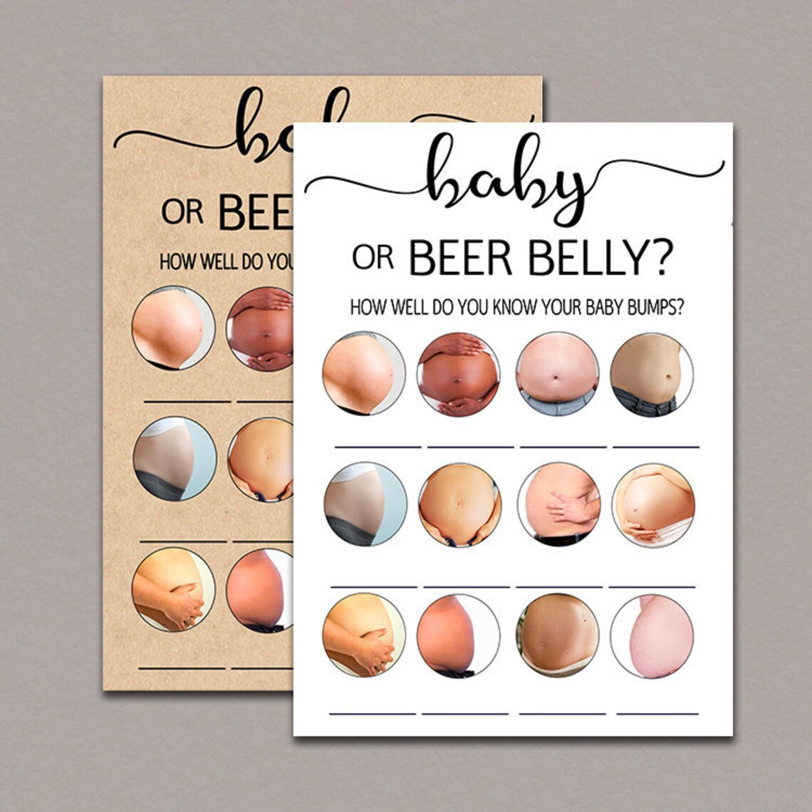 Rustic Baby Bump Beer Belly Game Pregnant or Beer Belly Game Etsy