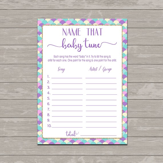 Mermaid Name That Baby Tune Name That Baby Song Funny Baby Etsy