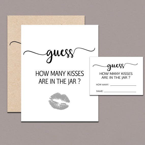 How many kisses in the jar Rustic How Many Kisses Bridal ...