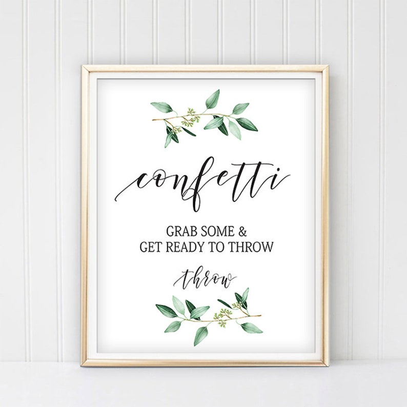 Confetti Sign Template Printable Wedding Confetti Sign Etsy