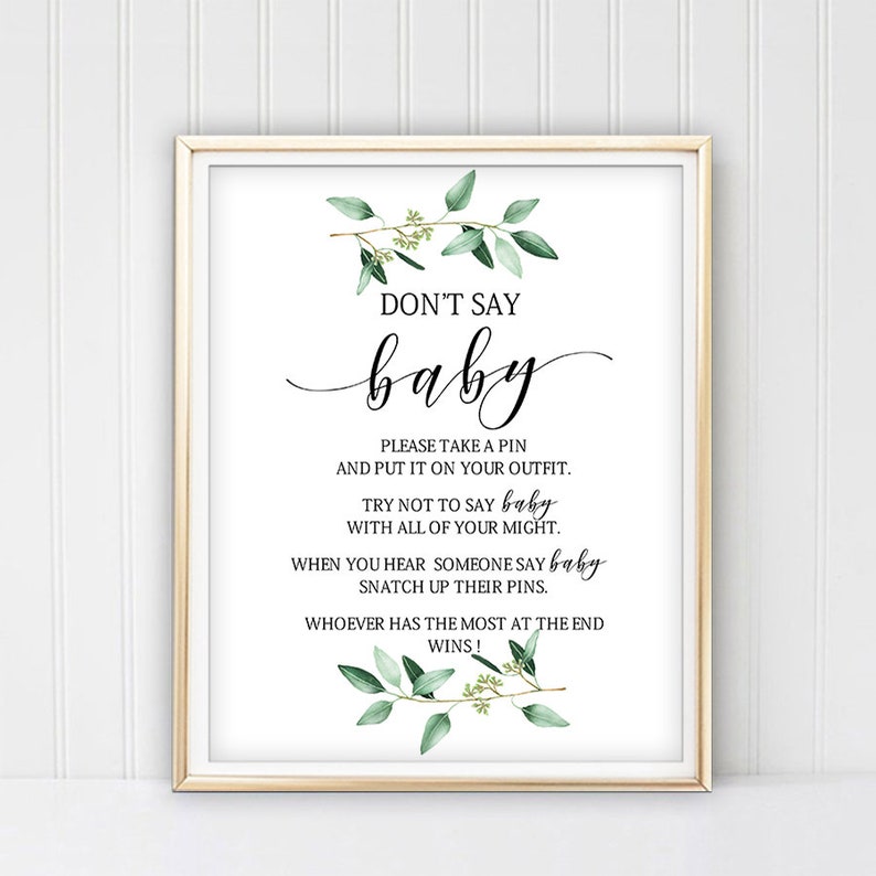 Dont Say Baby Game Printable Dont Say Baby Sign Don t Etsy Australia