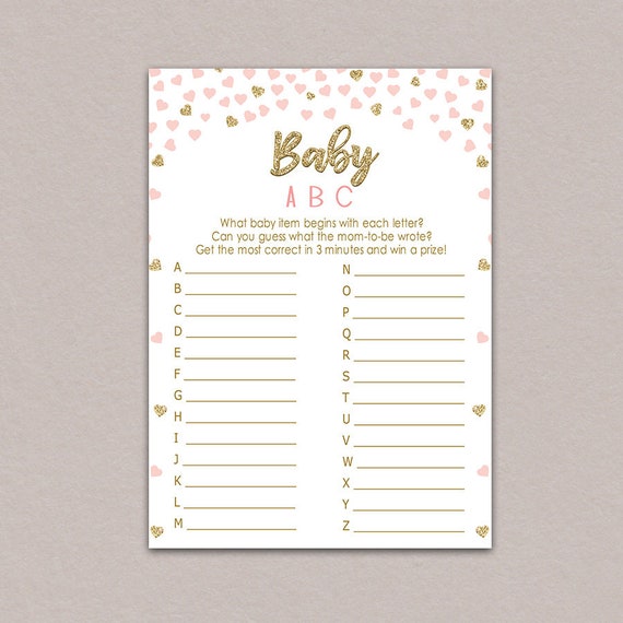 baby items alphabet